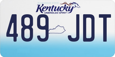 KY license plate 489JDT