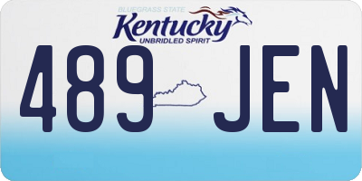 KY license plate 489JEN