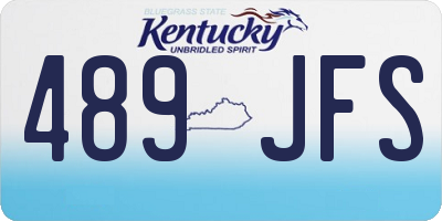 KY license plate 489JFS