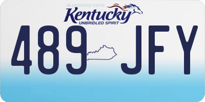 KY license plate 489JFY