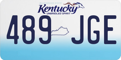 KY license plate 489JGE