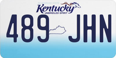 KY license plate 489JHN