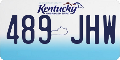 KY license plate 489JHW
