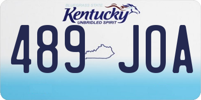 KY license plate 489JOA