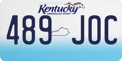 KY license plate 489JOC
