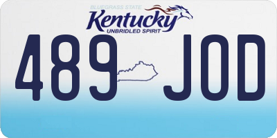 KY license plate 489JOD