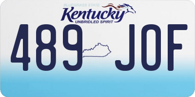 KY license plate 489JOF