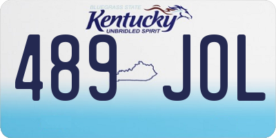 KY license plate 489JOL