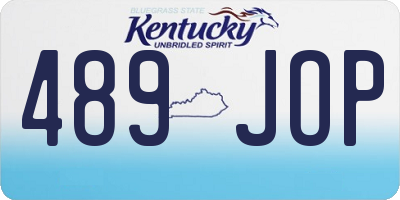 KY license plate 489JOP