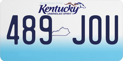 KY license plate 489JOU