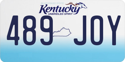 KY license plate 489JOY