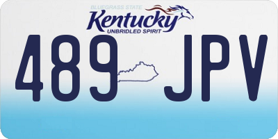 KY license plate 489JPV