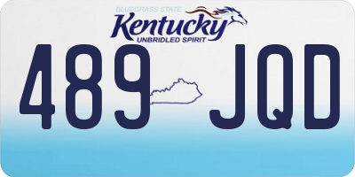 KY license plate 489JQD
