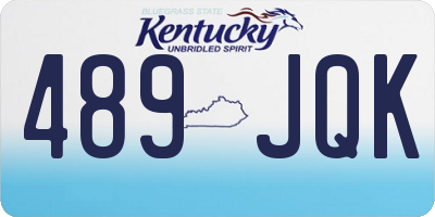 KY license plate 489JQK