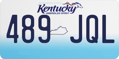 KY license plate 489JQL