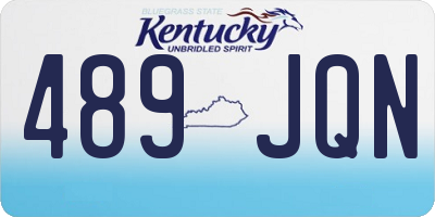 KY license plate 489JQN