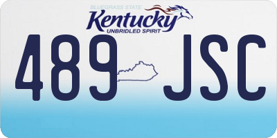 KY license plate 489JSC