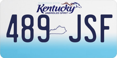 KY license plate 489JSF
