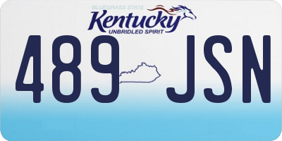 KY license plate 489JSN