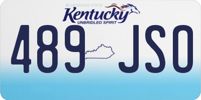 KY license plate 489JSO