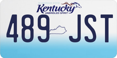 KY license plate 489JST
