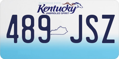 KY license plate 489JSZ