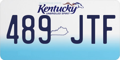 KY license plate 489JTF