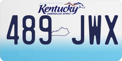 KY license plate 489JWX