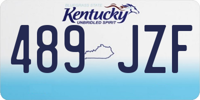 KY license plate 489JZF