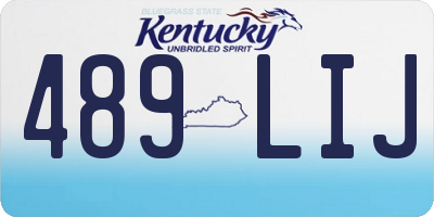 KY license plate 489LIJ