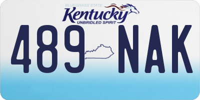 KY license plate 489NAK