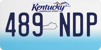 KY license plate 489NDP