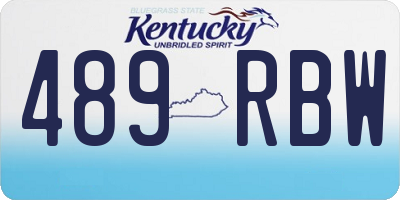 KY license plate 489RBW