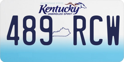 KY license plate 489RCW