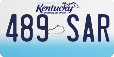 KY license plate 489SAR