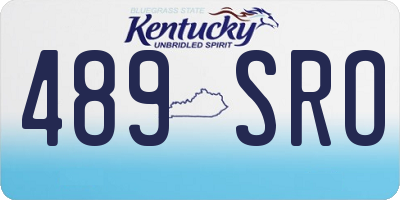 KY license plate 489SRO