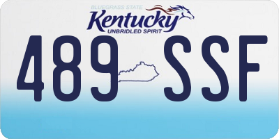 KY license plate 489SSF