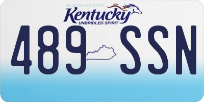 KY license plate 489SSN