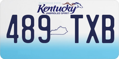 KY license plate 489TXB