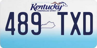 KY license plate 489TXD