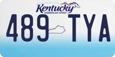 KY license plate 489TYA