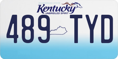 KY license plate 489TYD