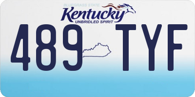 KY license plate 489TYF