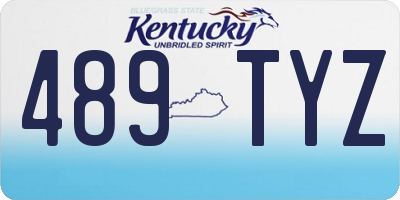 KY license plate 489TYZ