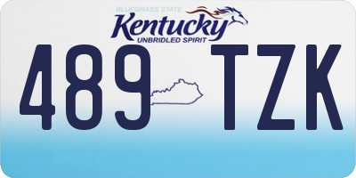 KY license plate 489TZK