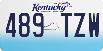 KY license plate 489TZW