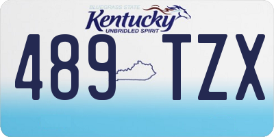 KY license plate 489TZX