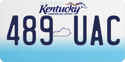 KY license plate 489UAC