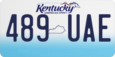 KY license plate 489UAE