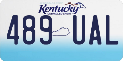 KY license plate 489UAL
